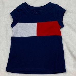 Tommy Hilfiger Toddler Girls Logo Flag T-Shirt Size 4T